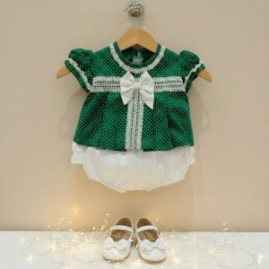 Conjunto de Niña Poa Verde Navideño