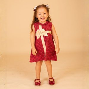 Vestido Regalo Ger Torzal Cuadros Rojos
