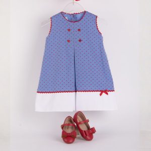 Vestido de Niña Plumeti Azul